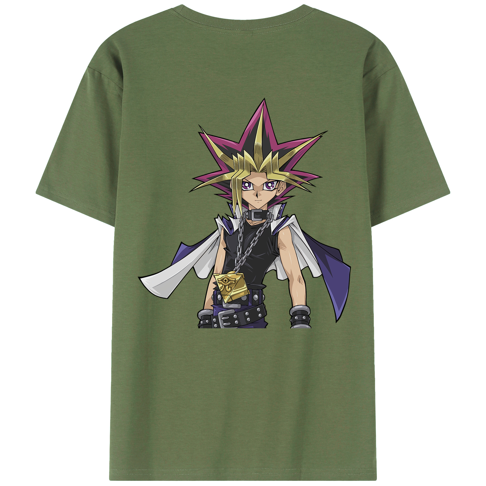 （画像用） 遊☆戯☆王 Yu-Gi-Oh! 綿100％ メンズ半袖Tシャツ（バックプリント） 通気性